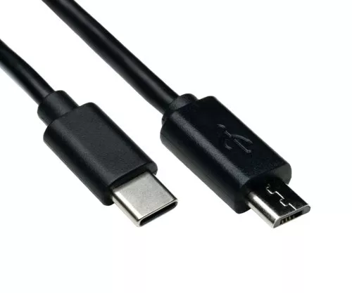 USB 3.1 kabelis iš C tipo kištuko į micro B kištuką, juodas, 0,50 m, DINIC polietileninis maišelis